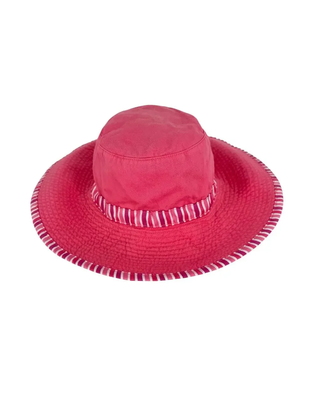 Hannah Andersson sun hat girls large bucket stripe summer pink white cotton